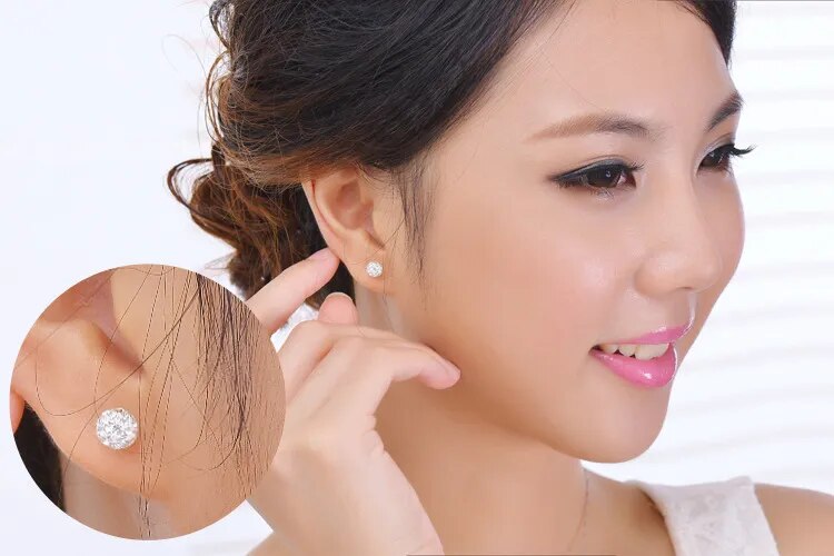 1 Paar Ohrstecker aus 925 sterling Silber Ohrringe Ohrschmuck Zirkonia Creolen