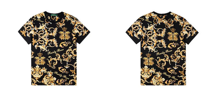 Herren Fashion Barock Stil 3D T-Shirt Rundhals Unisex Sommer Streetwear Hemd