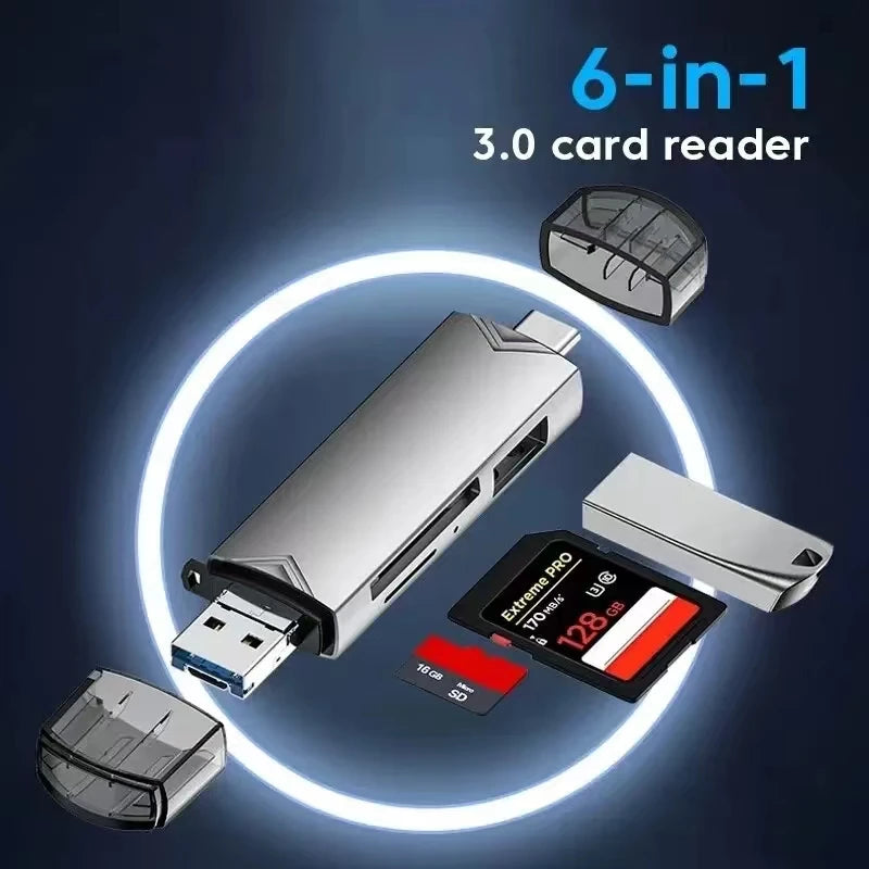 6 in1 Kartenleser USB Stick USB-C Speicherstick Memorystick Universal Adapter