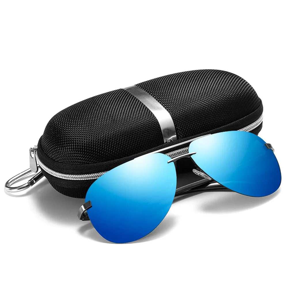 Aluminium Herren Sonnenbrille Polarisiert UV400 Schutz HD Fahren Pilotenbrille