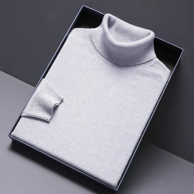 Herren Rollkragen Pullover Sweatshirt Leichter Pulli Sweater Shirt Langarmshirt