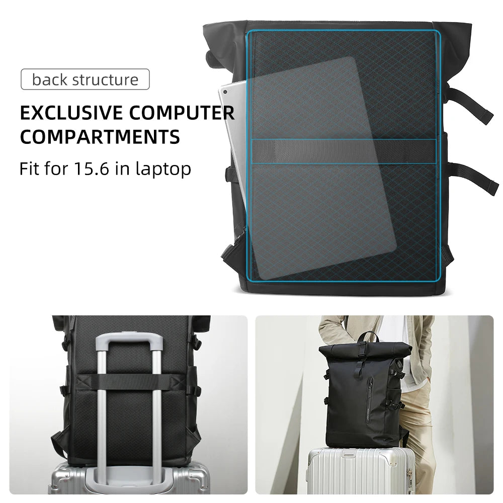 Kurierrucksack RollTop Rucksack Herren 36-55L wasserdicht Laptop Tasche Damen
