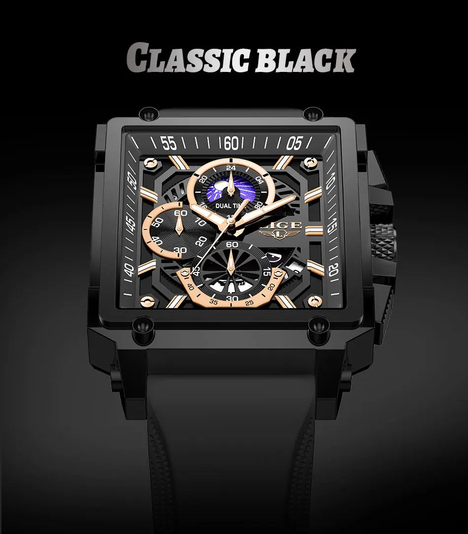 Orologio Uomo Quarzo Acciaio Inossidabile Orologio digitale Cronografo sportivo