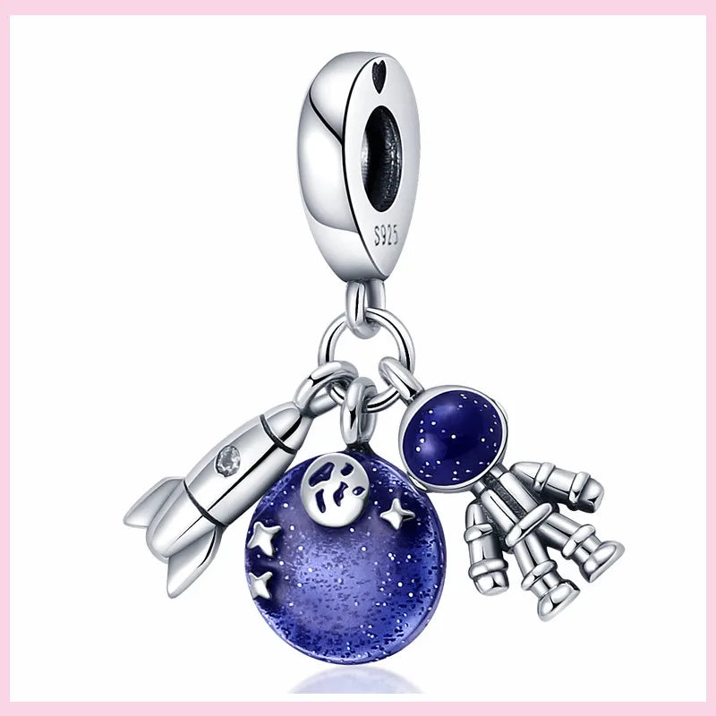Charms Anhänger 925er Sterling Silber Armband Muranoglasperlen Damen Glas Beads