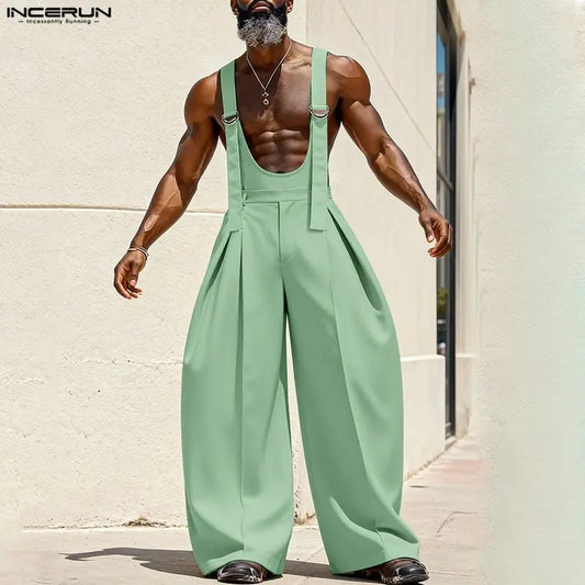 Männer Latzhose Hose Harems Pumphosen Pluderhosen Jogger Overalls Streetwear