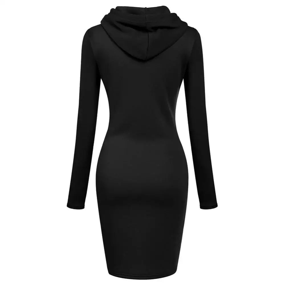 Kapuzenpullover Sweatshirt Pulloverkleid Hoodie Pulli Tunika Damen Sportkleid