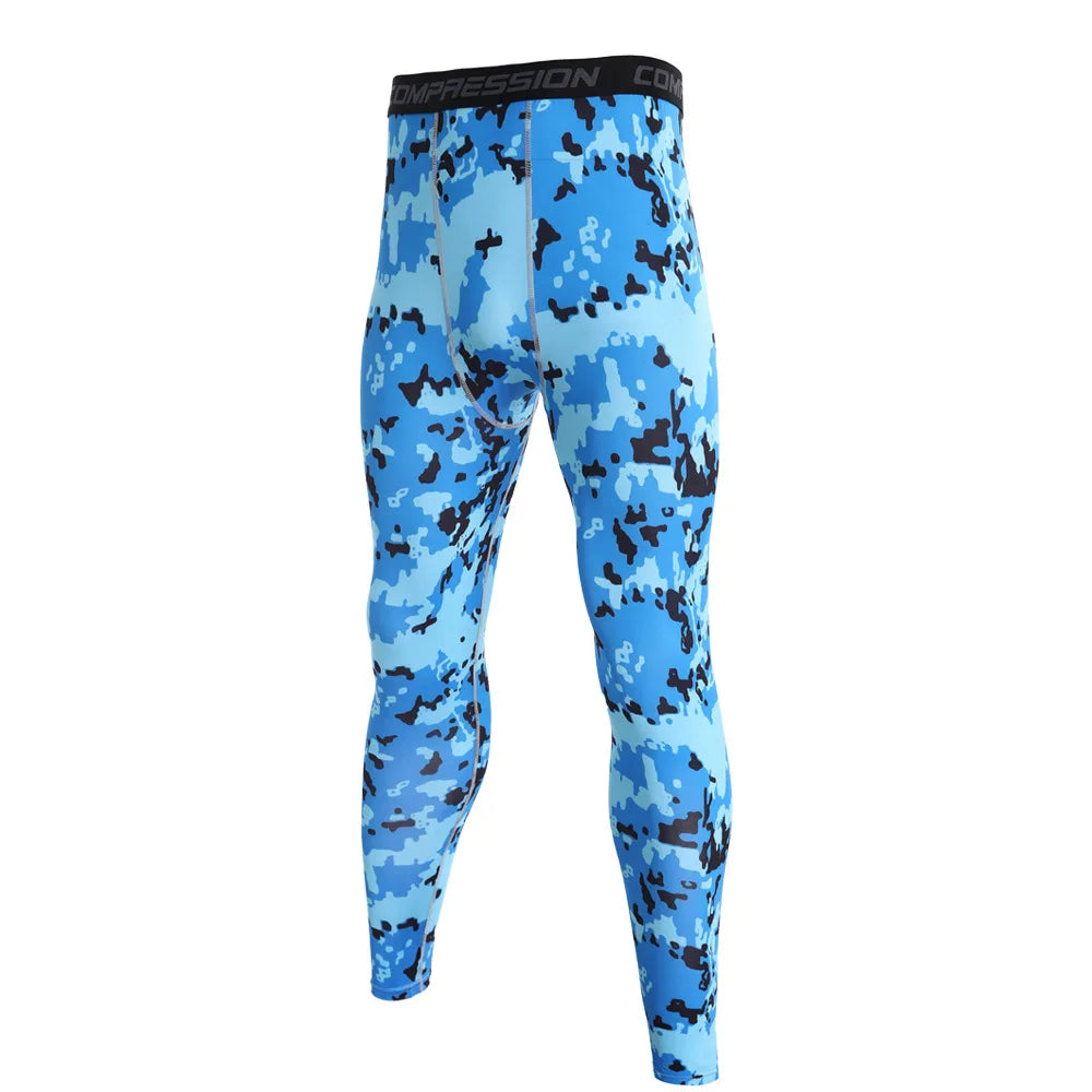 Pantaloni a Compressione da Uomo Leggings Calcio Corsa Palestra Leggins Calza