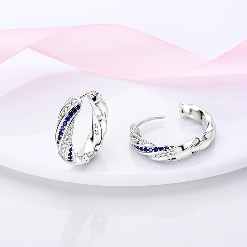 Orecchini a Cerchio in Argento 925 Sterling con Zirconi | Creole Brillantini