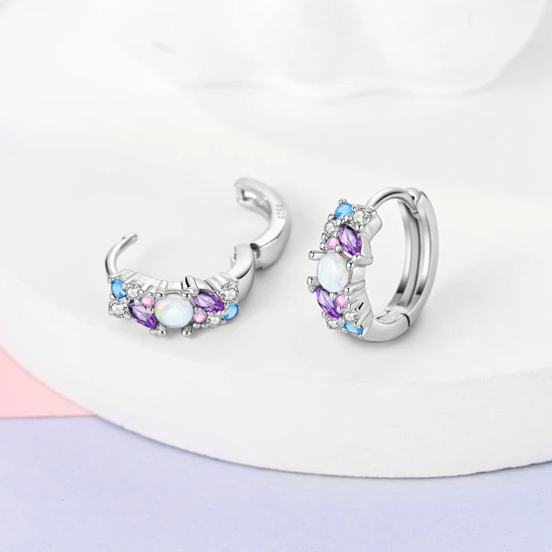 Orecchini a Cerchio in Argento 925 Sterling con Zirconi | Creole Brillantini