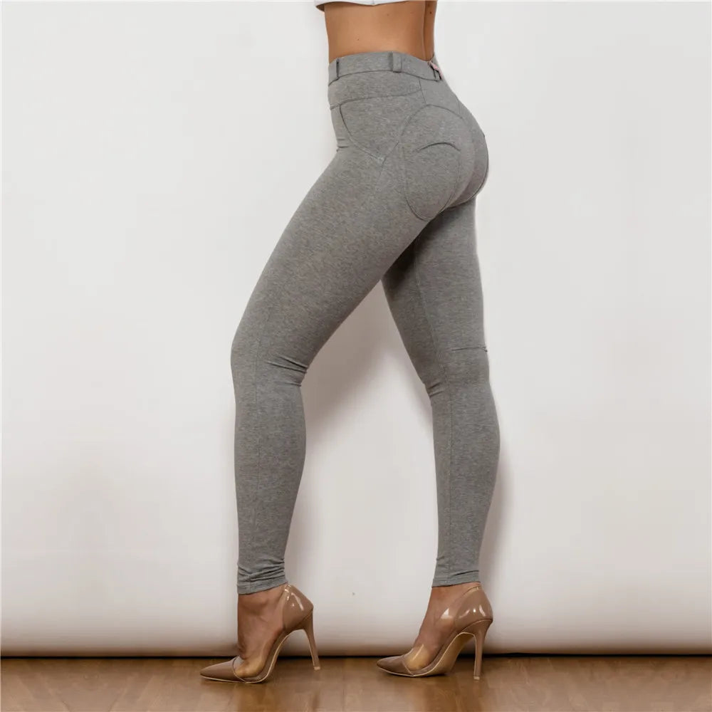 Damen Leggins Denim Look Leggings Sexy Push Up Jeans Hose Jeanshose Stretchhose