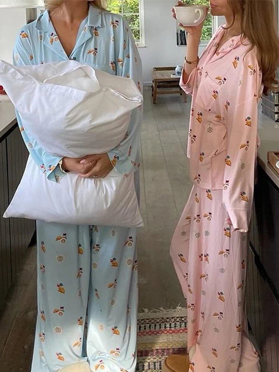 Pigiami da donna | L'intimo per la notte Camicia Completo da Casa in due pezzi