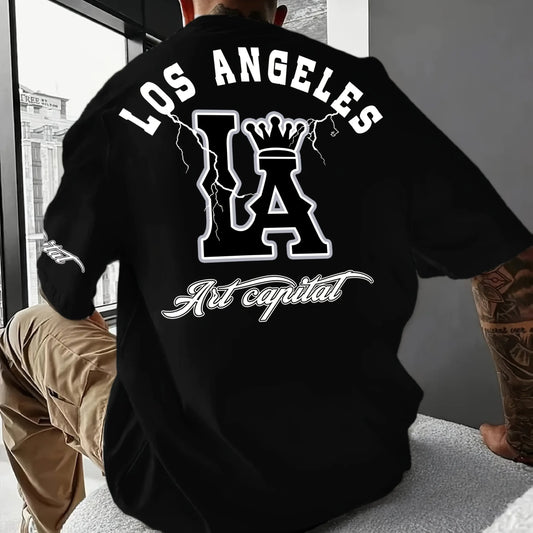 Herren T-Shirt Los Angeles Shirt Rundhals Streetwear Tank Top Hemd Polohemd