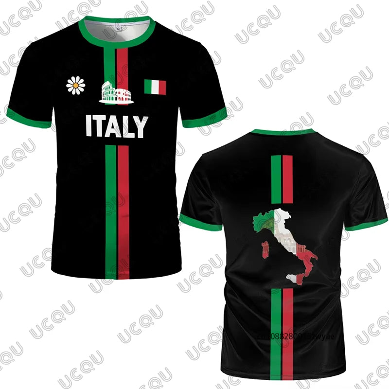 T-Shirt Uomo Manica Corta Italia Tops Maglietta Camicia Maglia Italy