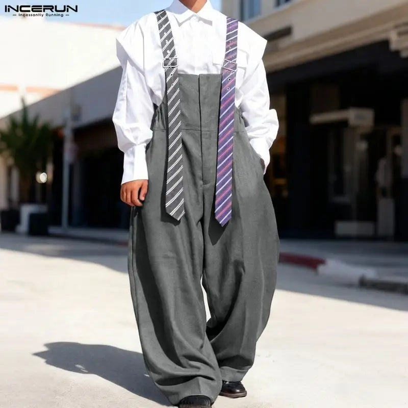 Männer Latzhose Hose Harems Pumphosen Pluderhosen Jogger Overalls Streetwear