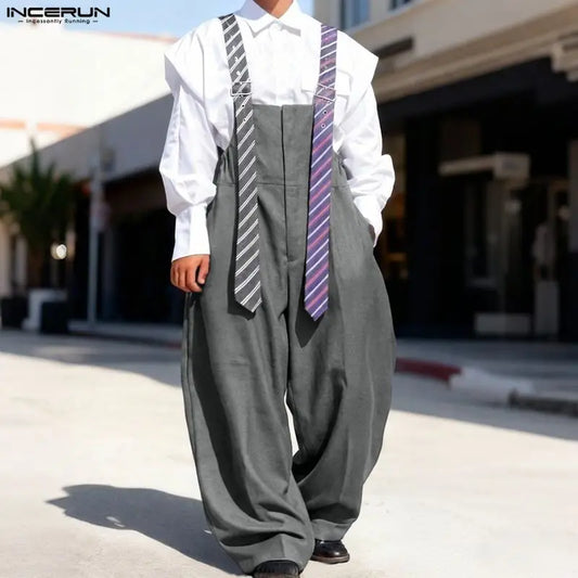 Männer Latzhose Hose Harems Pumphosen Pluderhosen Jogger Overalls Streetwear