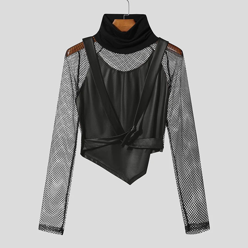Maglietta Uomo Shirt T-Shirt Canottiera Camicia Maglia Sexy Body Trasparente Top