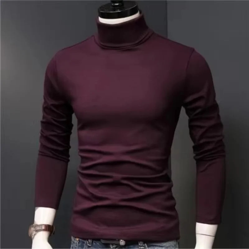 Herren Rollkragen Pullover Sweatshirt Leichter Pulli Sweater Shirt Langarmshirt