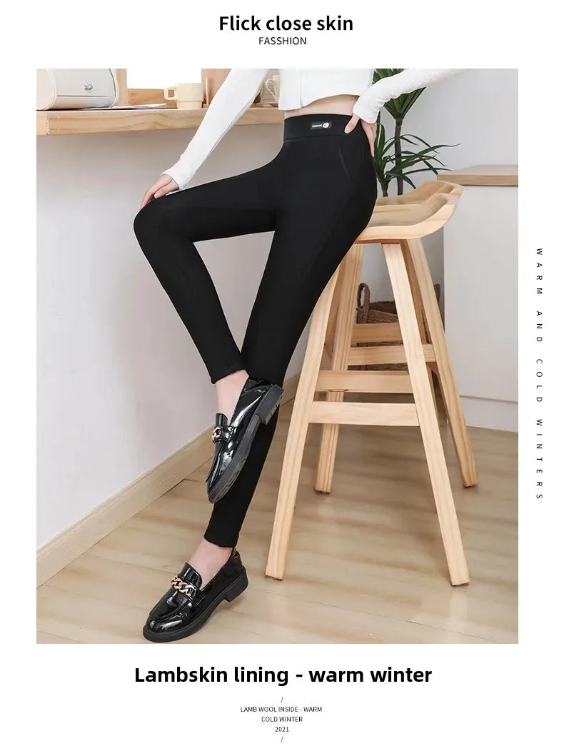 Frauen Hose Winter Leggins Warm Thermohose Innenfleece Leggings Strumpfhose
