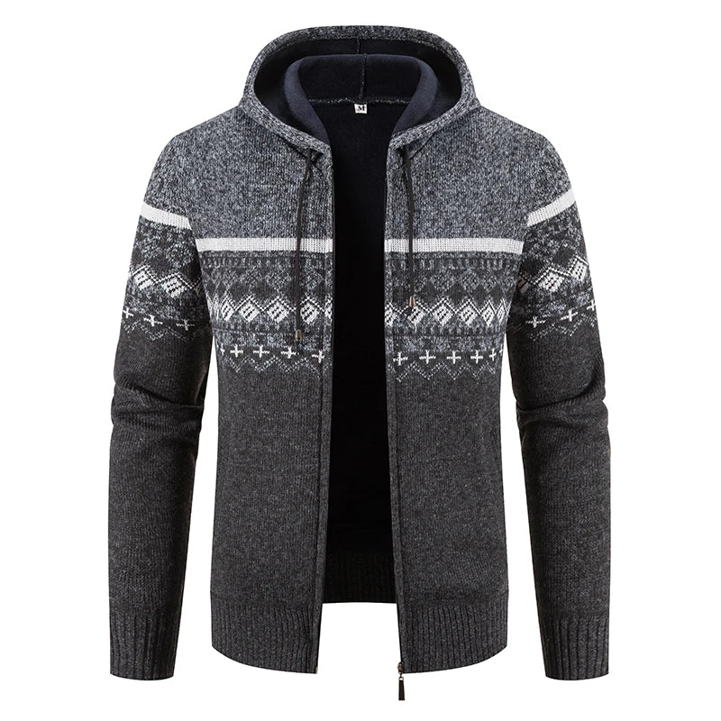 Herren Herbst Jacke Übergangsjacke Warme Sweatjacke Zipper Sweater Strickjacke