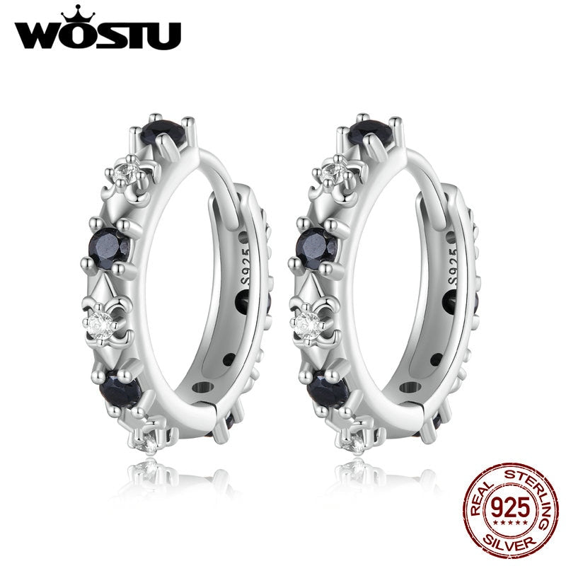 1 Paar Creolen aus 925 Sterling Silber Ohrringe Zirkonia Ohrstecker NEU