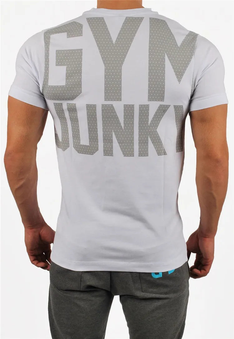 Männer Mode T Shirt Männer Tops Sommer Fitness Bodybuilding Kleidung Muscle Männlichen Shirts Baumwolle Slim Fit Tees