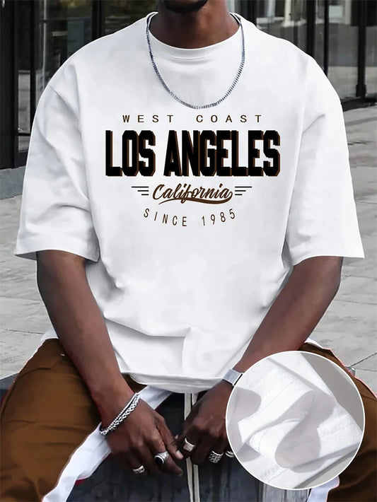 Herren T-Shirt Los Angeles Shirt Rundhals Streetwear Tank Top Hemd Polohemd