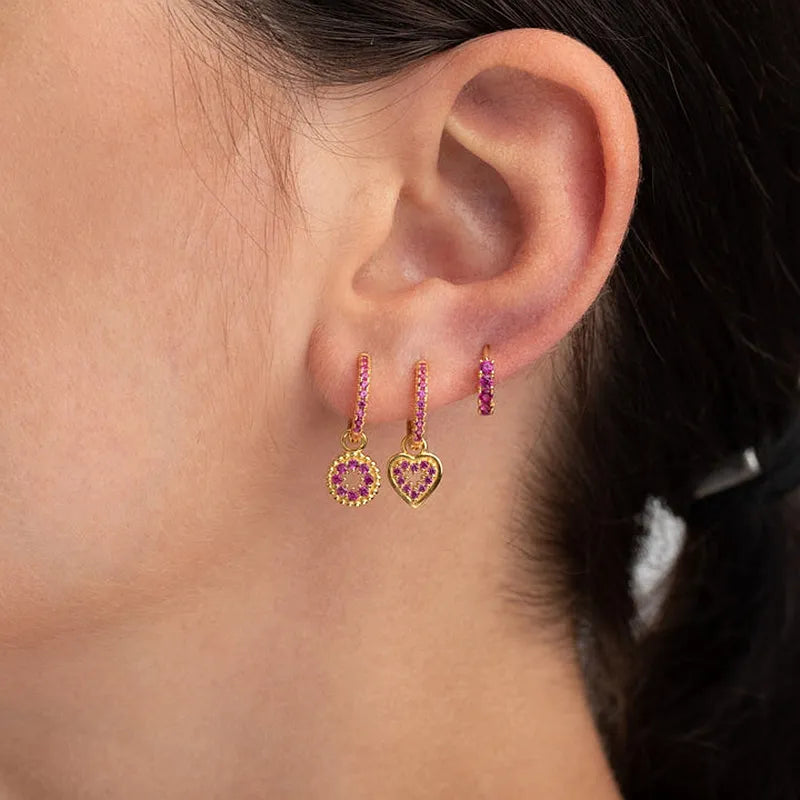 1 Paar Creolen aus 925 sterling Silber Gold Ohrringe Zirkonia Ohrstecker