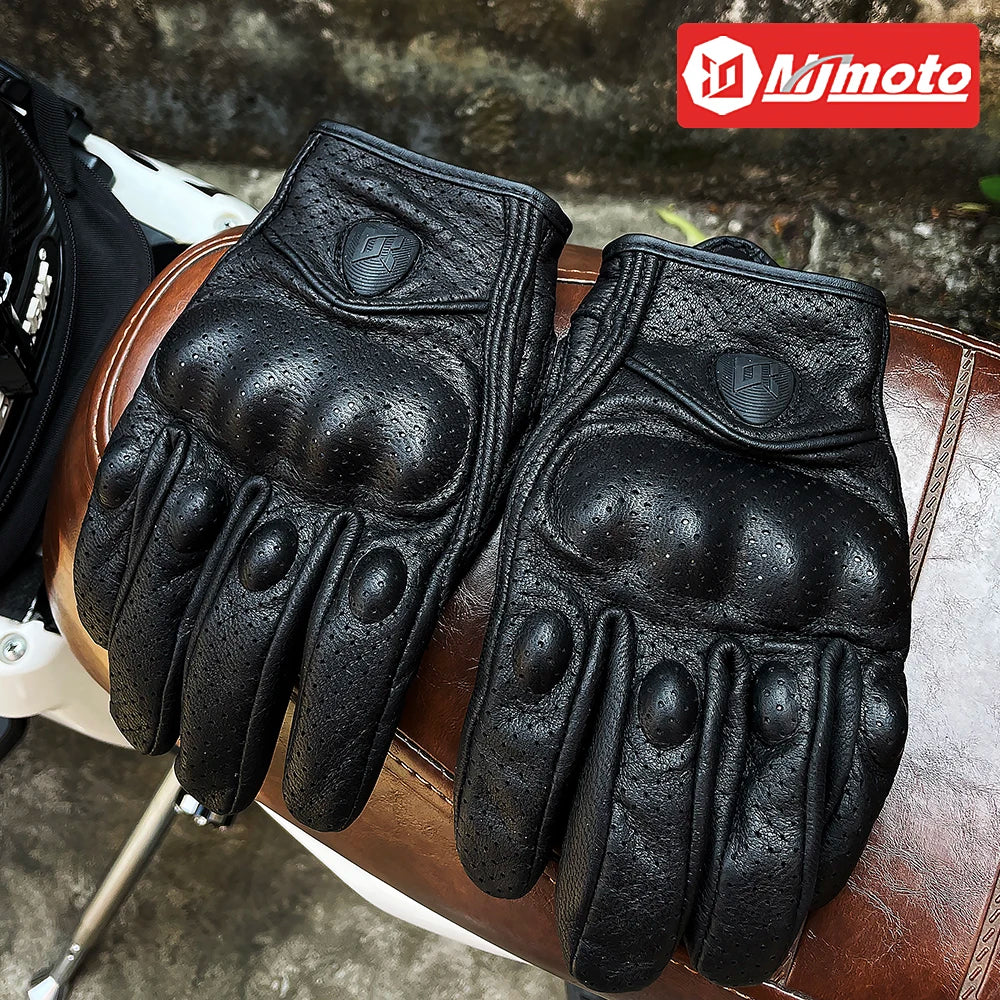 Motorradhandschuhe mit Knöchelprotektor Herren Motorrad Handschuhe Touchscreen