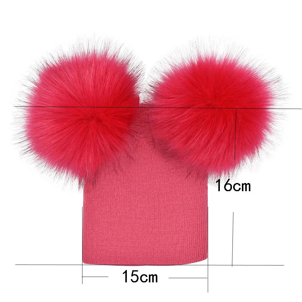 Baby Wintermütze Mädchen Jungen Kinder Strickmütze Babymütze Pudelmütze Mütze