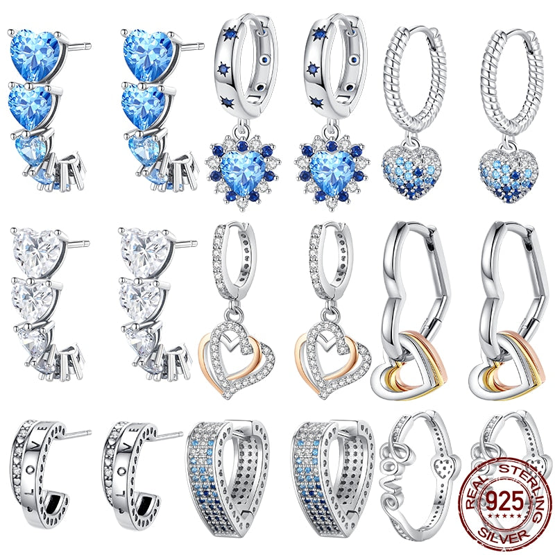 1 Paar Creolen aus 925 Sterling Silber Ohrringe Zirkonia Ohrstecker NEU