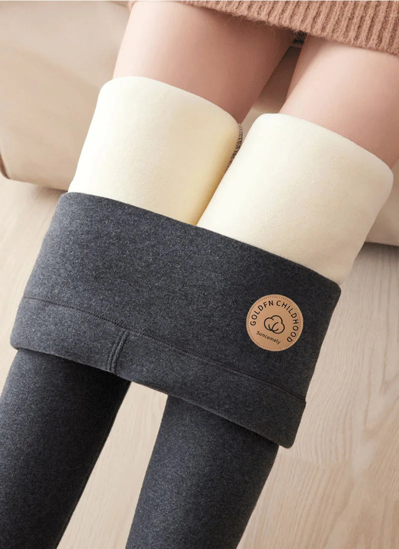 Frauen Hose Winter Leggins Warm Thermohose Innenfleece Leggings Strumpfhose
