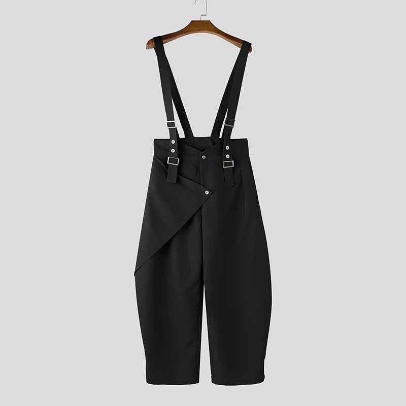 Männer Latzhose Hose Harems Pumphosen Pluderhosen Jogger Overalls Streetwear