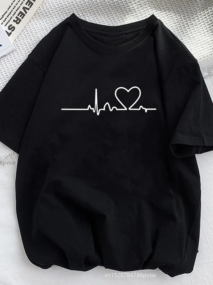 Damen Sommer Top Hipster T-Shirt Rundhals Streetwear lockeres Damentop