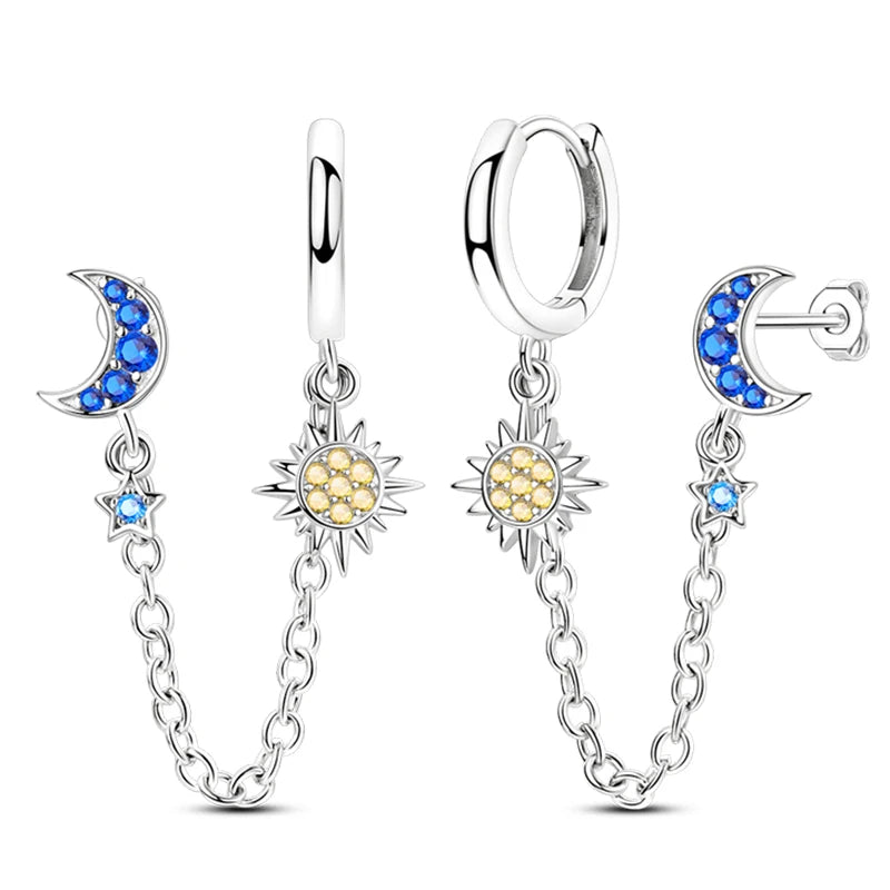 Creole Argento 925 Sterling Zirconi | Orecchini Eleganti Ipoallergenici Regalo