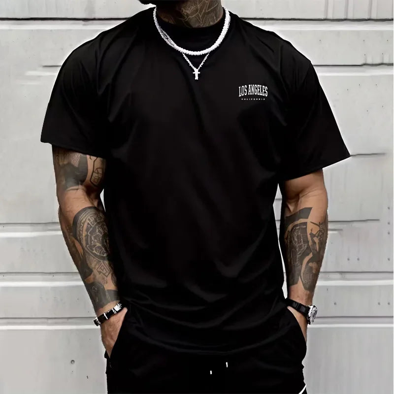 Herren T-Shirt Los Angeles Shirt Rundhals Streetwear Tank Top Hemd Polohemd