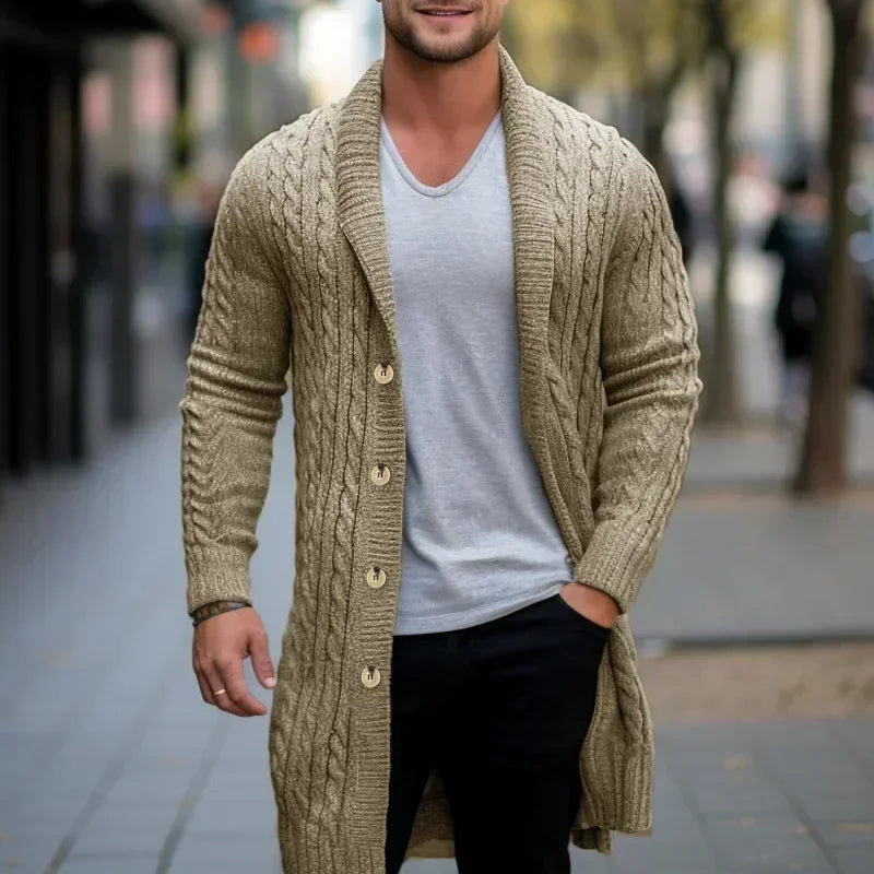 Herren Herbst Jacke Übergangsjacke Sweatjacke Sweater Strickjacke mit Zopfmuster