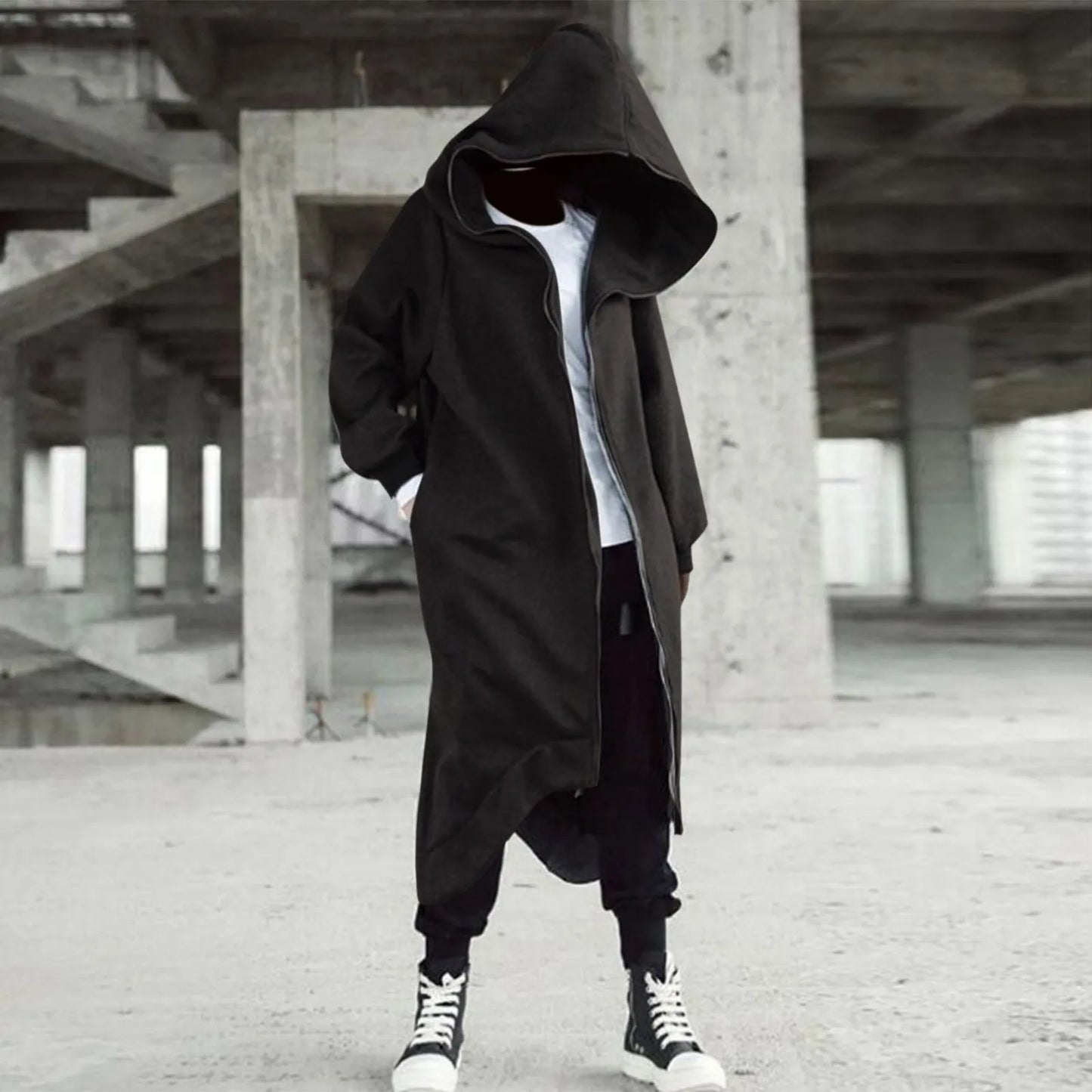 Herren Hoodie Sweatjacke lange Jacke Zipper Sweater Pullover Pulli Streetwear