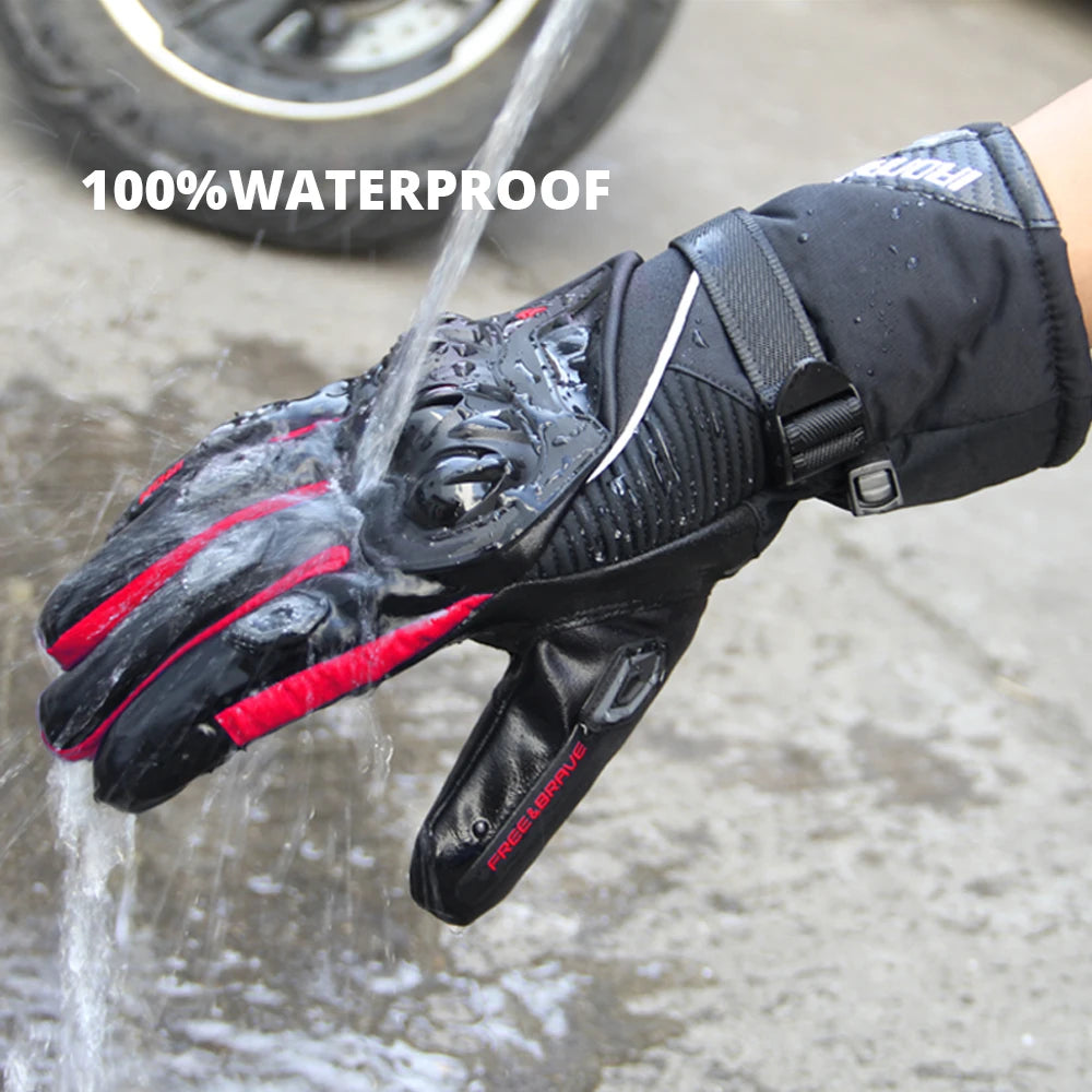 Motorradhandschuhe mit Knöchelprotektor Herren Motorrad Handschuhe Touchscreen