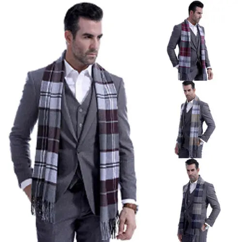Herren Schal Winterschal Stola Schlauchschal Halstuch Wollschal Strickschal Loop