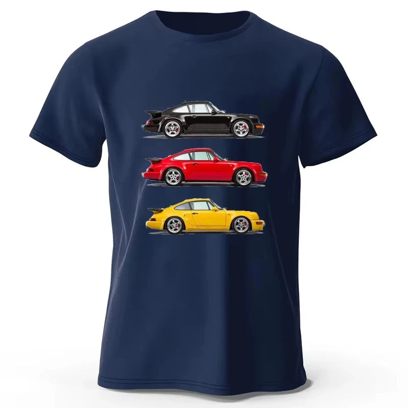 Auto Racing Klassische Grafik T-Shirt Kurzarm Baumwolle T-shirt Übergroßen Tops Sommer Harajuku Streetwear männer Kleidung