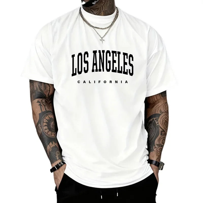 Herren T-Shirt Los Angeles Shirt Rundhals Streetwear Tank Top Hemd Polohemd