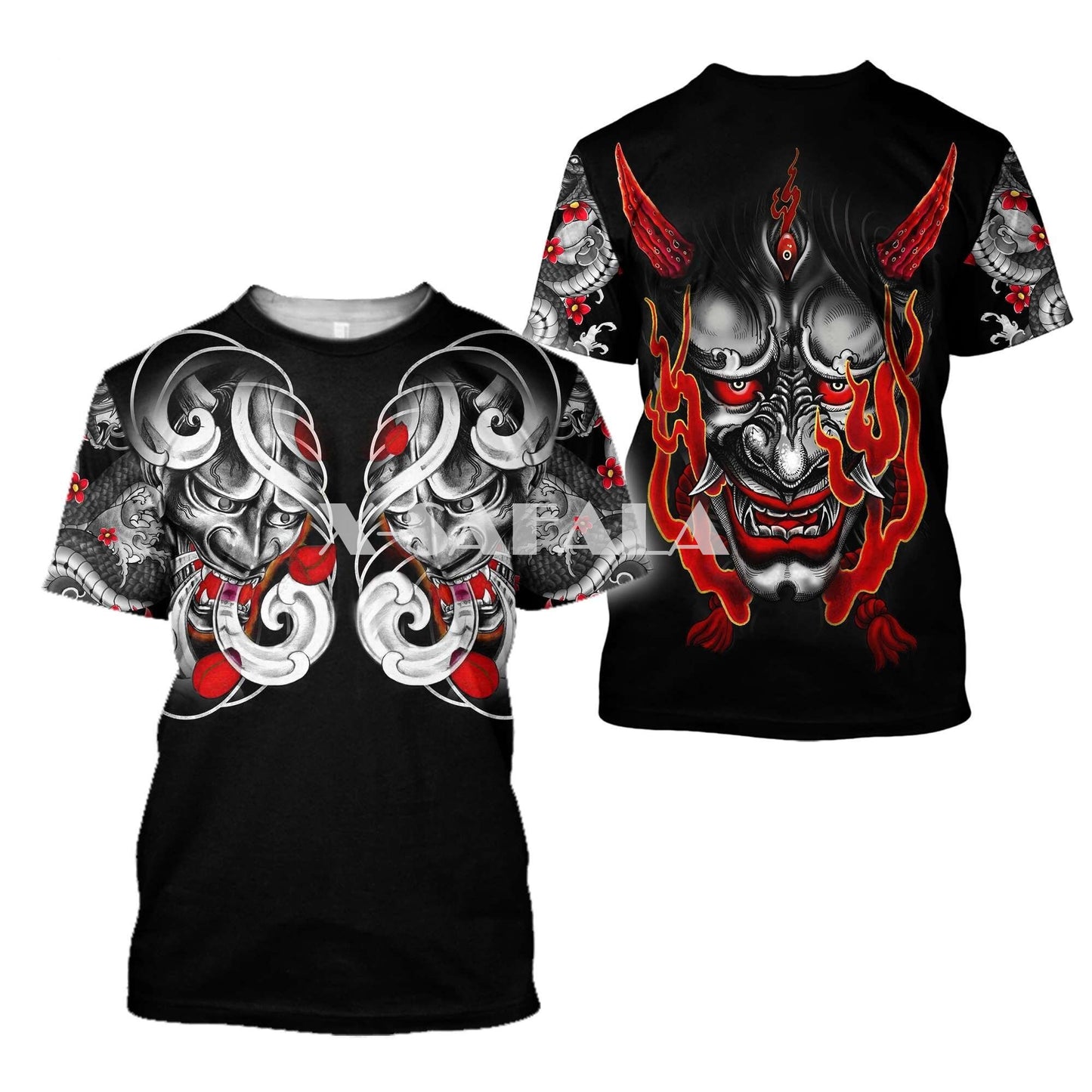 Herren Japan Samurai 3D T-Shirt Rundhals Unisex Sommer Streetwear Fashion