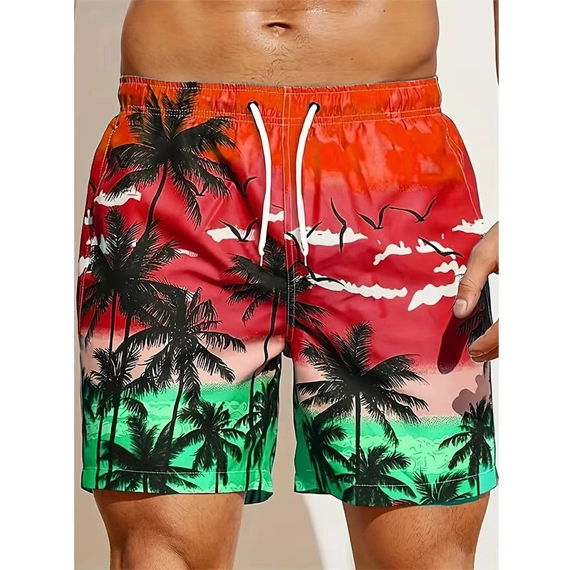 Hawaii-Badehose Herren Badeshort Kurzehose Shorts Schwimmhose 100% Polyester