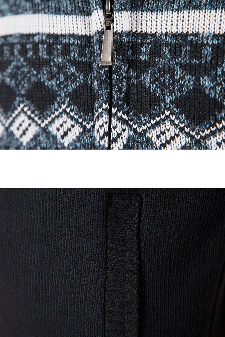 Herren Herbst Jacke Übergangsjacke Warme Sweatjacke Zipper Sweater Strickjacke