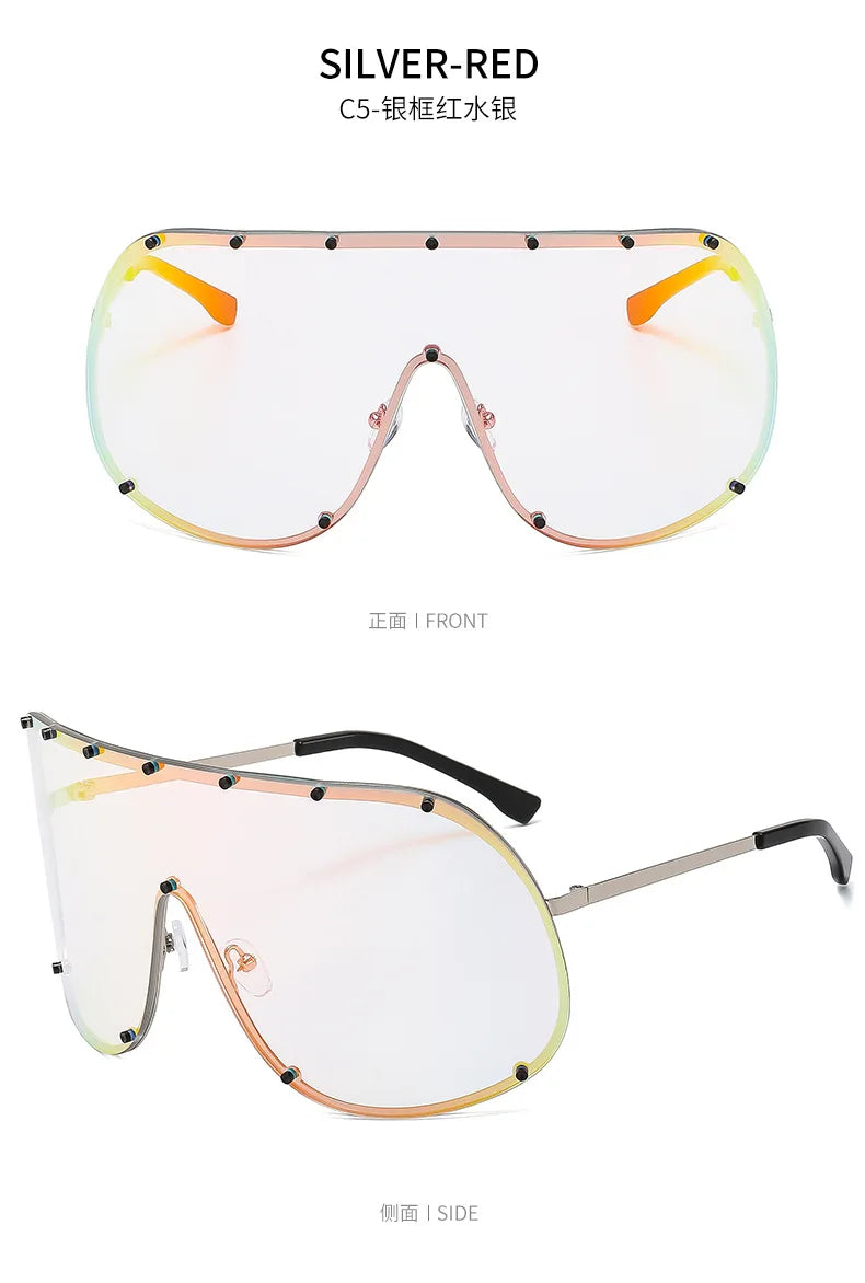 Damen Sonnenbrille Designer Luxus Brille Quadratische Übergröße Gläser Vintage
