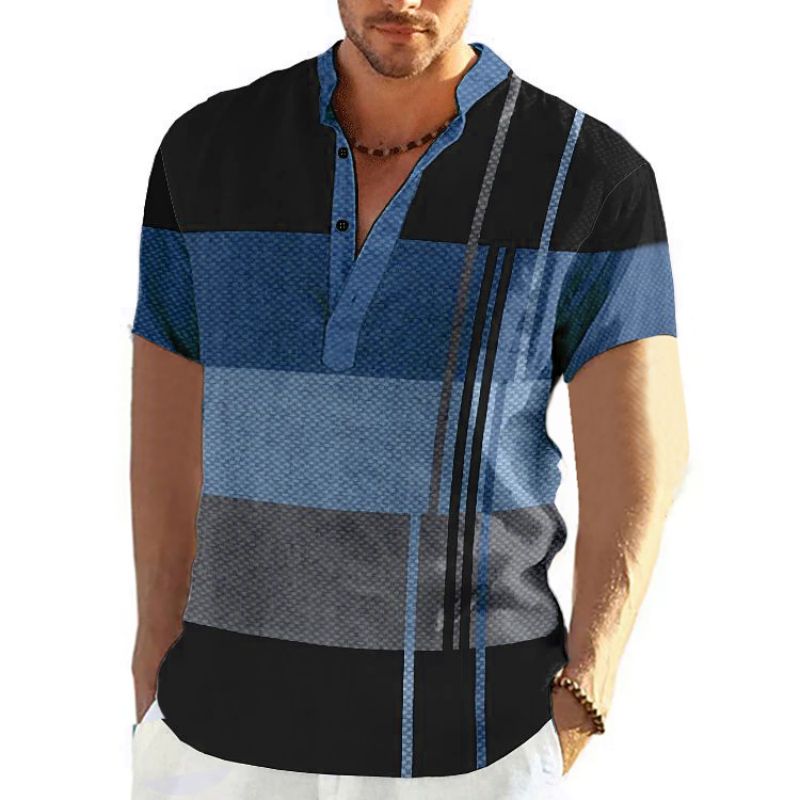 Herren Poloshirt POLO Shirt Zip Kontrast Kragen Kurzarm Slim Fit Hemd Polohemd Neu