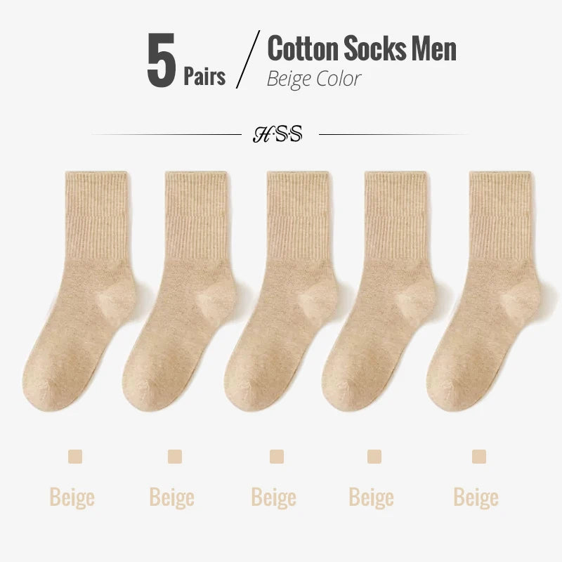 5 Paar Herren Business Socken aus Baumwolle Atmungsaktives Füßlinge Größe 38-45