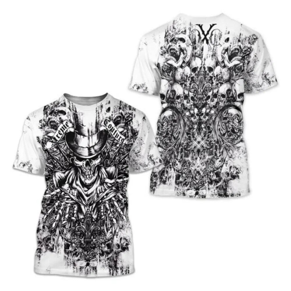 Herren Fashion Vintage 3D T-Shirt Rundhals Unisex Sommer Streetwear