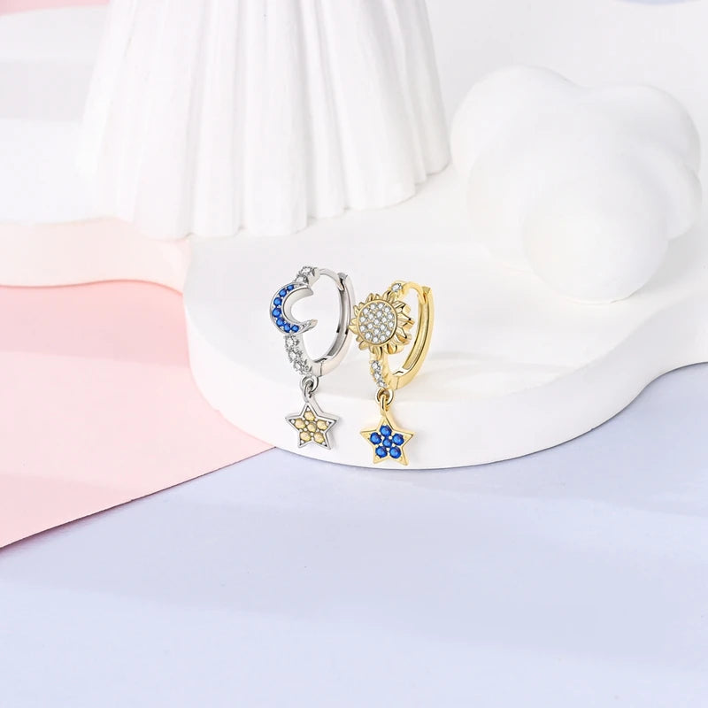 Creole Argento 925 Sterling Zirconi | Orecchini Eleganti Ipoallergenici Regalo