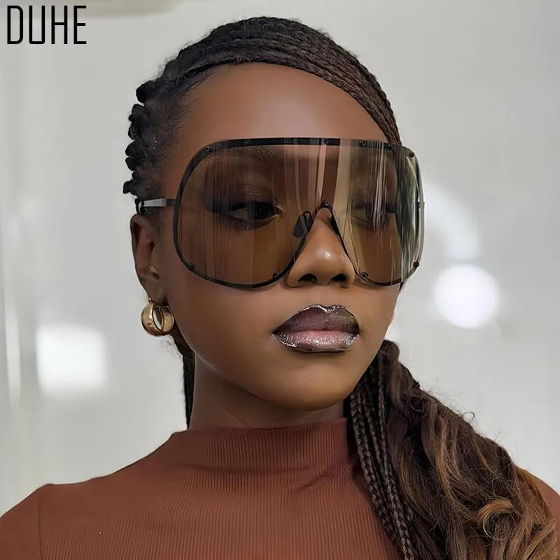 Damen Sonnenbrille Designer Luxus Brille Quadratische Übergröße Gläser Vintage
